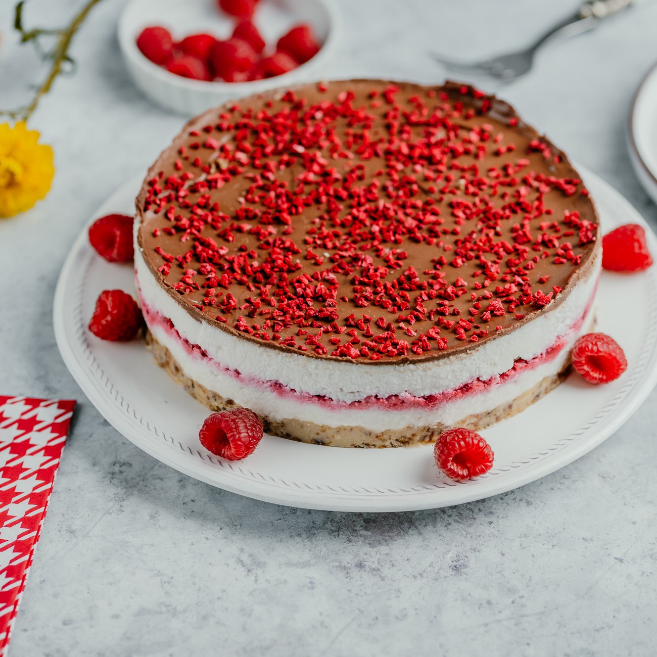 Paleo Túrós-Málna Torta