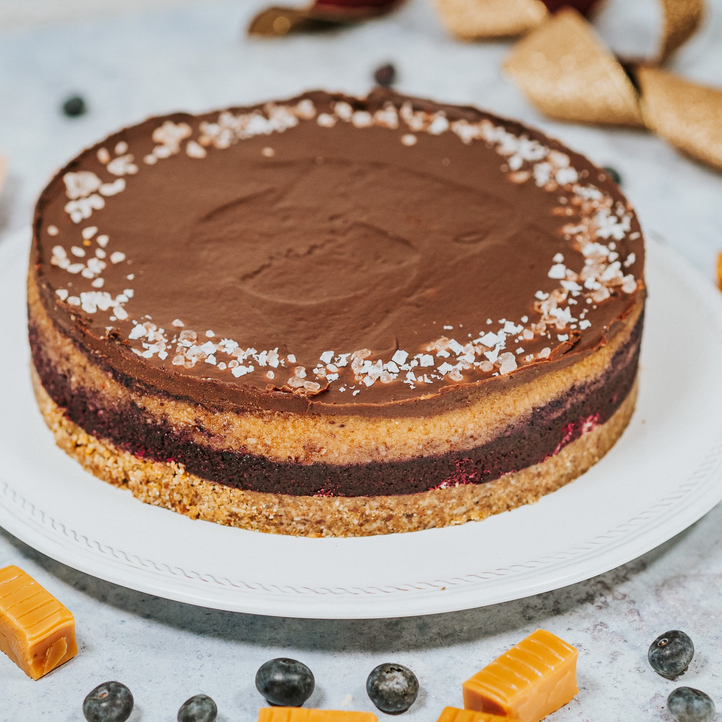 Vegán áfonyás sós torta