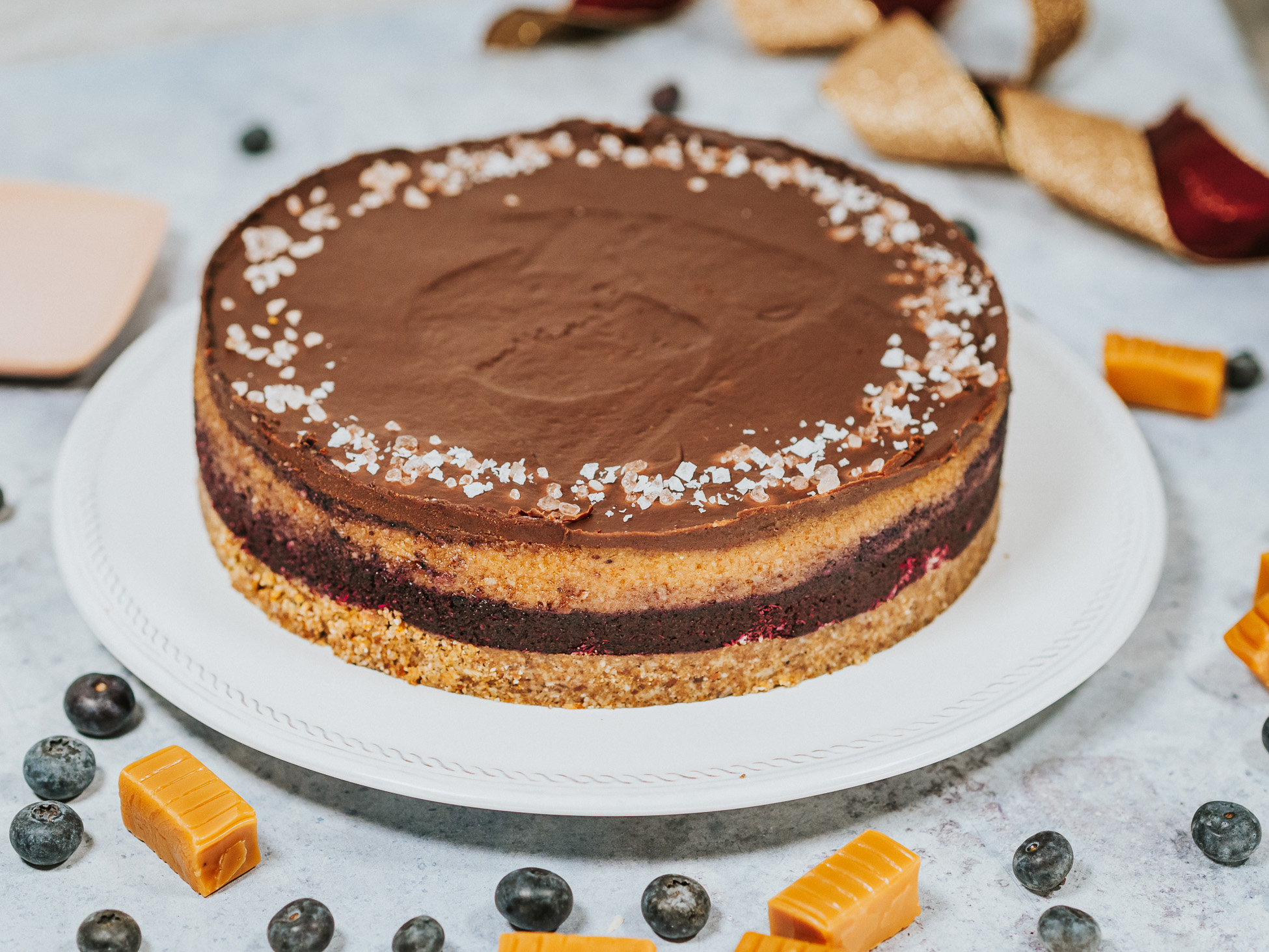 Vegán áfonyás sós torta